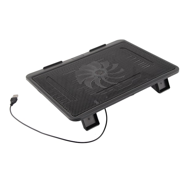 Bärbar datorkylare kylplatta Bas Stor fläkt USB stativ för 14" eller under Notebook Black