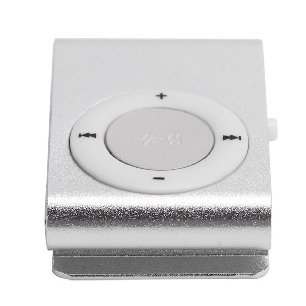 Kannettava digitaalinen musiikkimediasoitin MiniMP3 BackClip-soitin kuulokkeilla ja USB kaapelilla (hopea)