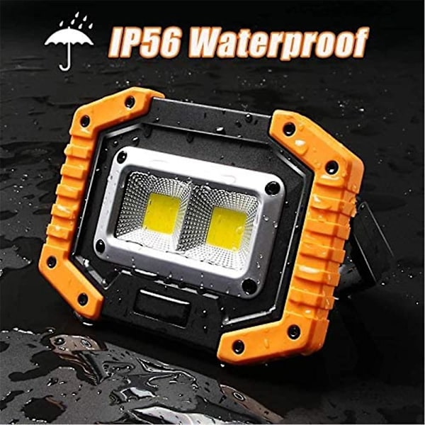 Bærbar Genopladelig LED Arbejdslys - 30W, 1500lm, Magnetisk Base - Perfekt til Camping, Vandreture, Nødreparation af Bil