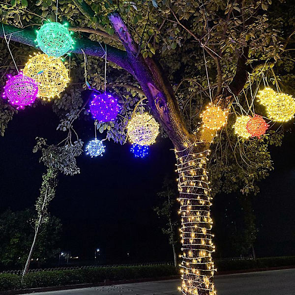 Sunny & Dry Flower Ball Tengqiu LED String Lights - Varmvit, 2- set, 20 cm, USB driven - Perfekt för utomhus-, sovrums- och bardekoration