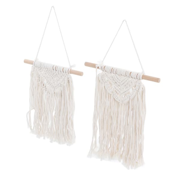 2 st makramé väggbonad spets tofs boho stil polyester ek dekorativ makramé väggdekoration för fest bröllop