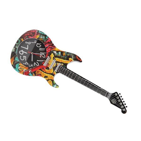 Gitarr Väggklocka Simulering Tid Noggrann Gitarr Klocka Väggdekor för Hem Sovsal Sovrum 5680 Gitarr