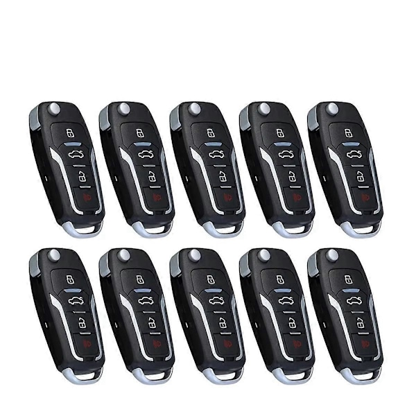 10 stk. 433Mhz Fjernbetjeningsduplikator med fast kode til elektrisk garageport, sort
