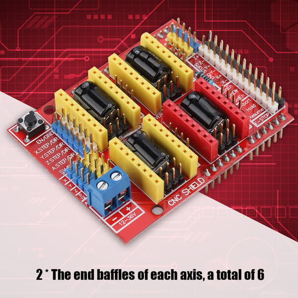 Witbot CNC Shield udvidelseskort+drv8825 stepmotor driver+køleplade til Arduino V3 gravering