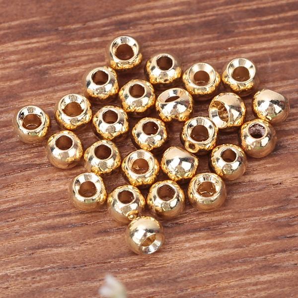25 st flugfiske volframlegeringspärlor runda nymfhuvudboll fiskeredskap gyllene (2,4 mm)