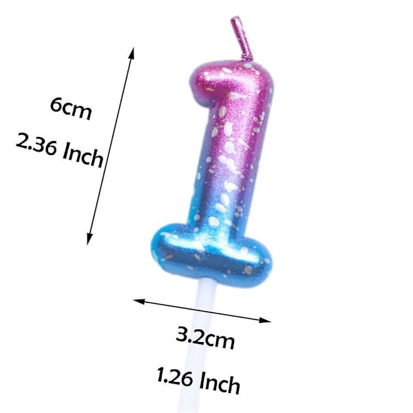 Numerokyyneleet syntymäpäiväjuhliin ja häihin - 10 kpl pakkaus (sininen violetti)