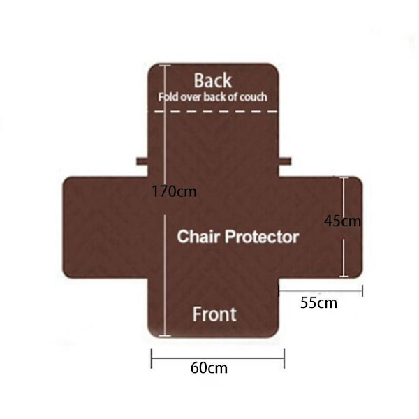 European Retro Rhombus Reversible Recliner Slipcover, Brun, 170 X 170 Cm, Polyester