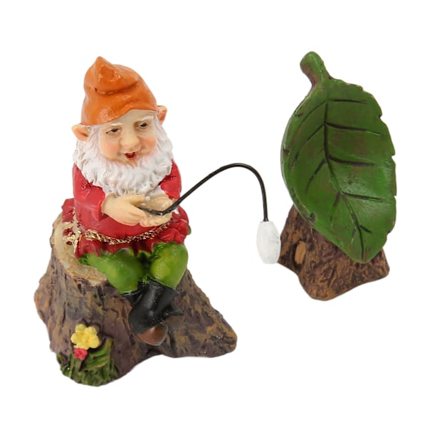 2 stk. Miniature Have Gnome Sæt Lykkebringende Livagtige Gnome Figurer Blad Statue Gnomer Plænepynt