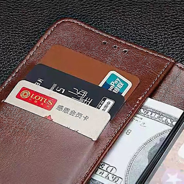 Til Samsung Galaxy A15 5G Etui Crazy Horse Tekstur Læder Wallet Cover-B6 Brun