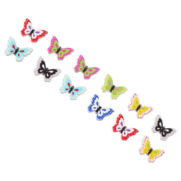 100 kpl 1 tuuman Butterfly-puiset napit sekatulostus Koristeelliset puiset napit ompelemiseen askartelutyyppi 5 100 kpl 1 tuumaa