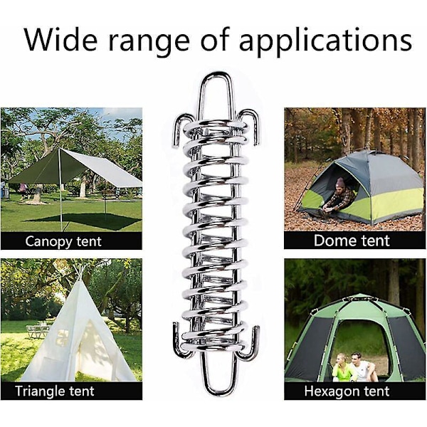 6 Stycken Tältfjäderspännare, Nickelpläterad Stål Tältfjäder Repspänne, Tältspännare Resetillbehör för Tält