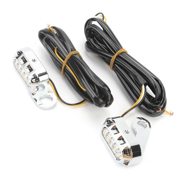 2 st LED-blinkers för motorcykel, transparenta linser, passar till XL 48 72 1200 883 2004-2020, silverpläterat hölje