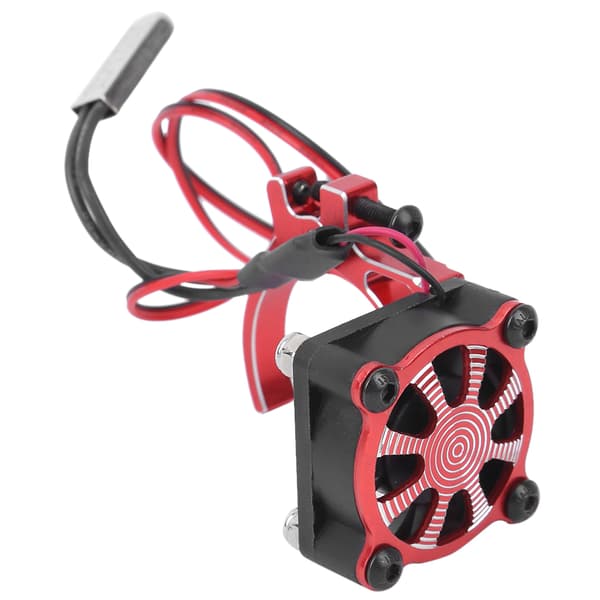 RC Modelbil Motor Køleventilator Varmespreder med Termisk Sensor til 540 550 3650 3660 Rød