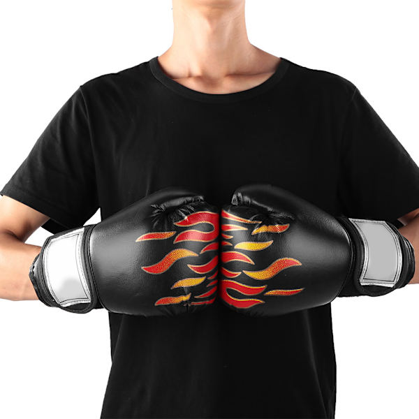 1 par holdbare boksehandsker til voksne til sparring og slagtræning - sorte
