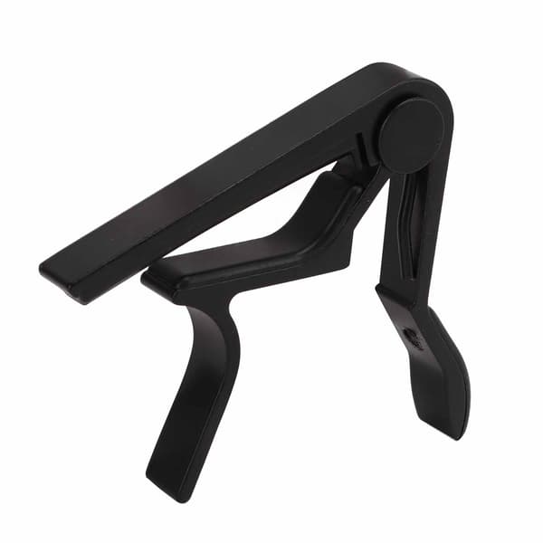 Capo Quick Release String Clamp Tilbehørssett med 5 stk gitarplekter for bassbanjo svart