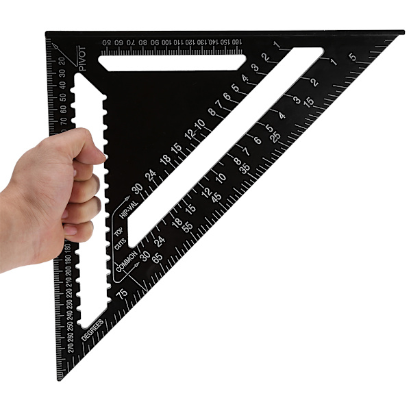 12 tommer aluminiumslegering trekantform firkantet lineal Precision Engineer Carpenter Måleværktøj