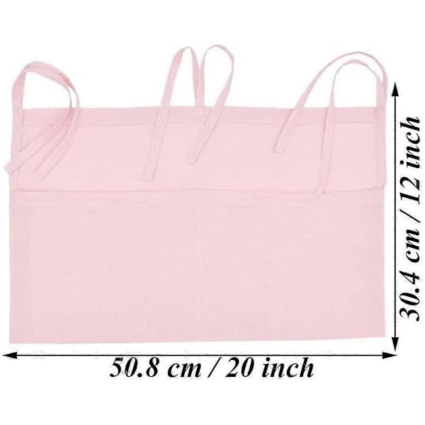 50x30cm Sengelomme, Seng Opbevaringsorganisator, Seng Side Opbevaringspose, Seng Side Organizer Opbevaring, Linned Seng Side Holder Til Kollegium, Legetøj, Toddler Seng, Soveværelse