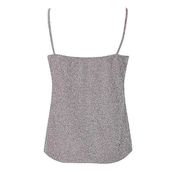Glitter Sparkle Rosa Stroppløs Tanktopp Kvinners Swing Clubwear XL