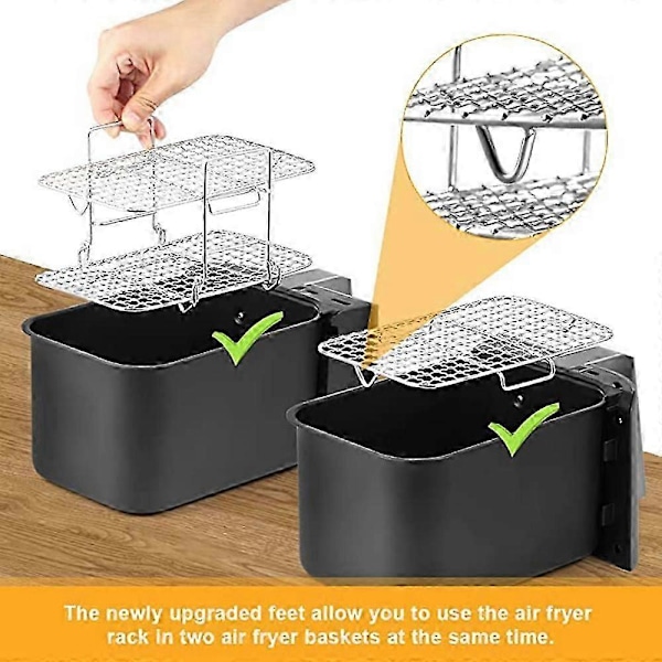 Kompatibelt Ninja Dual Air Fryer 304 Rustfritt Stål Dehydrator Rack