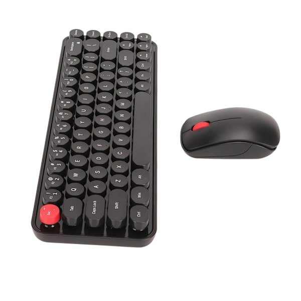 Skrivmaskin tangentbord och mus Combo 68 tangenter 2,4 GHz stabil överföring Batteridrivet Retro skrivmaskin Tangentbord för Windows Svart