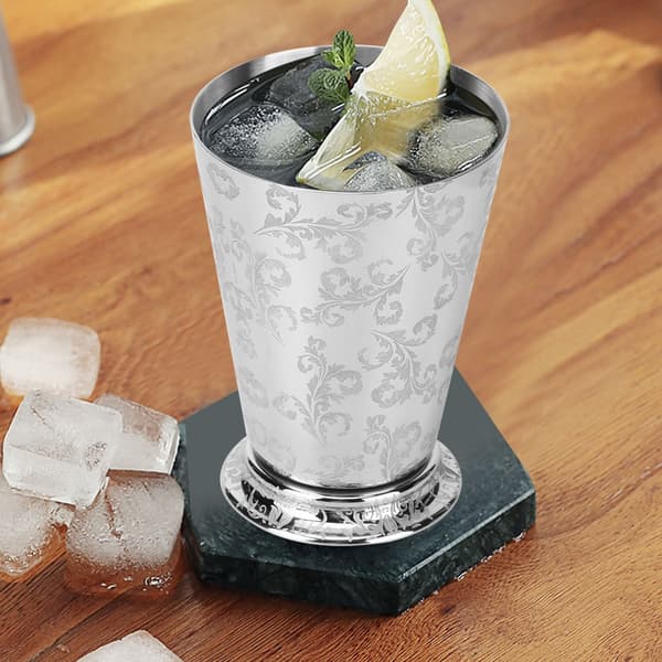 400 ml stilig cocktailkopp i rustfritt stål med trebladmønster, tilbehør til hjemmefestbar