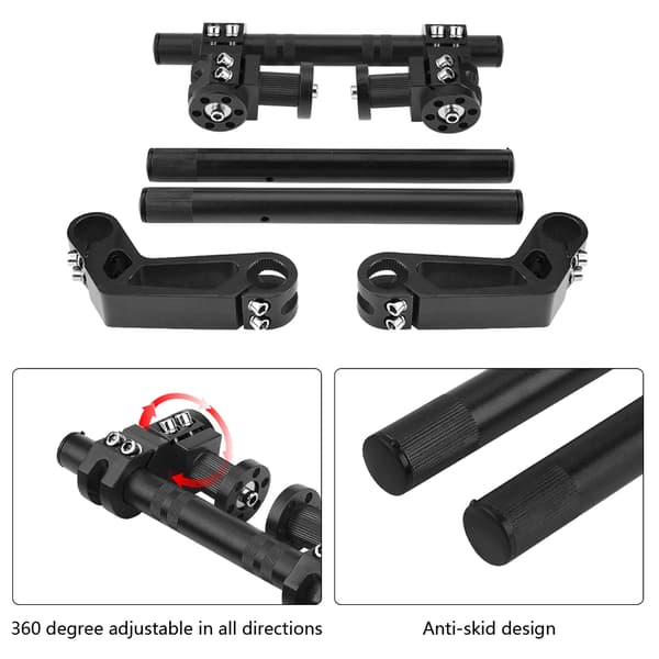 7/8\" 22mm Justerbart CNC Motorcykel Styr System til 125cc Dirt Bike Sort