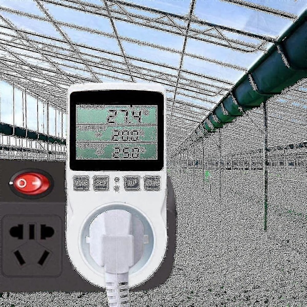 Temperaturkontroller for drivhus - Digital termostatkontakt for oppvarming og kjøling 230V
