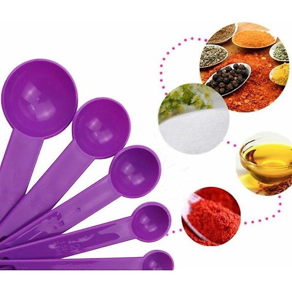 Färgglada Måttkoppar Måttskedar Kök Koppar Set med Plastmåttkoppar för Mätning av Torra Ingredienser Pulver och Vätskor, Idealisk för Bakning