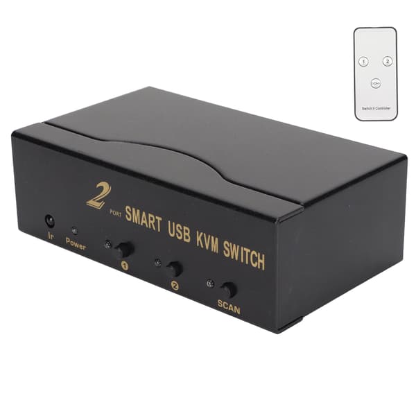2 ind 1 ud VGA KVM-switch 4 USB-porte Multi computerskærm Mus Tastatur Video deling VGA-switch 100-240VUS-stik