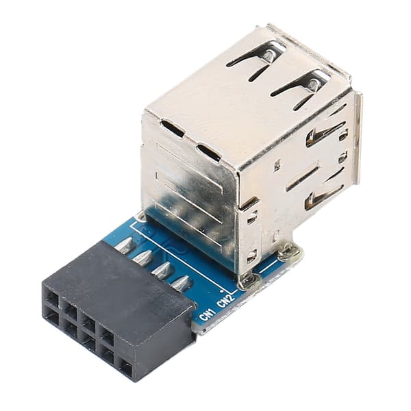 9PIN til 2 porter USB2.0 Utvidet Ekspansjonsport Adapter Datamaskinutstyr Tilbehør