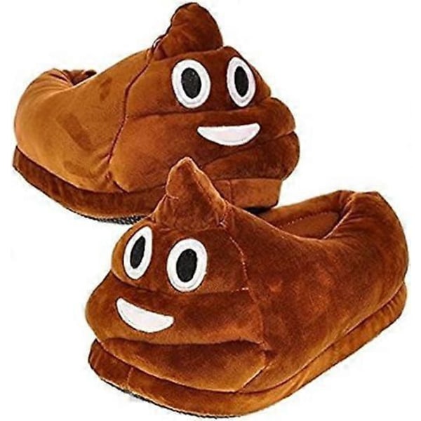 One Size (36-42) Tecknade Plyschtofflor Uttryckstofflor, Varma Unisex Halkfria Vintertofflor