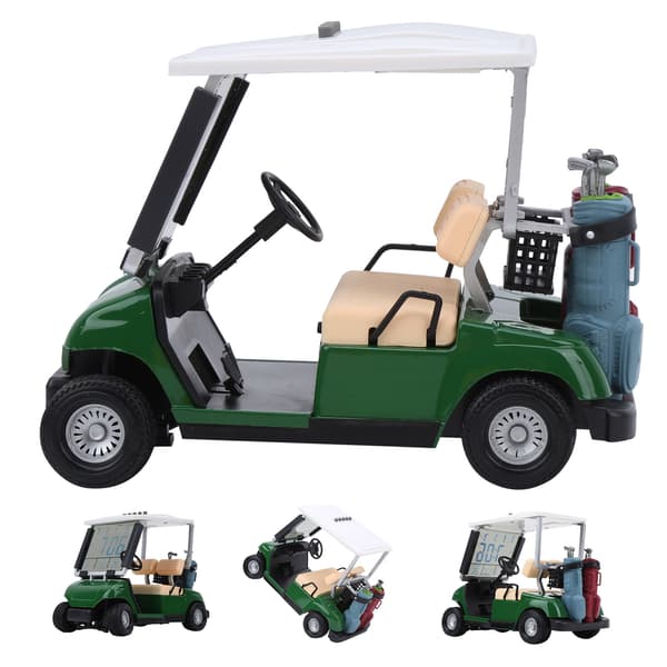 Golf evighetskalender i plast, klubbbil, gave, minigolfbilklokketilbehør