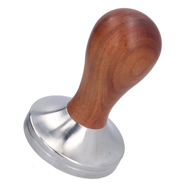 58mm Flat Base Kaffetamper Manuell Rustfritt Stål Kaffepulverpresse med Trehåndtak