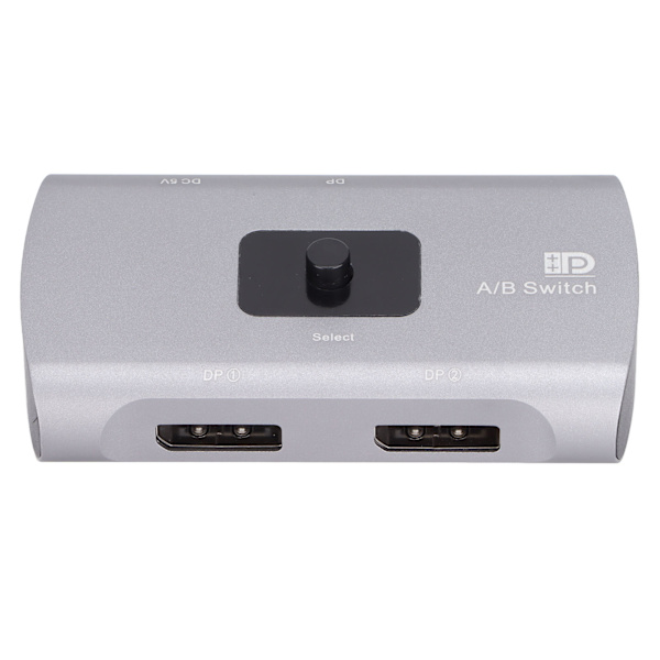 DP A/B-switch 3D visuelle effekter DP1.2 tovejs switch-konverter 4K 60Hz DC 5V ekstern strømforsyning