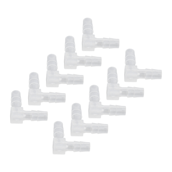 10 stk. albueslange modhage plastfitting 90 grader lige modhager ledadapter L form til akvarium 6 mm