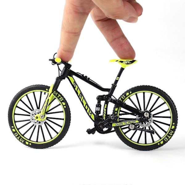 Mini 1:10 Legering Cykel Skala Modell Skrivbordssimulering Ornament Finger Mountainbikes Leksak Grön