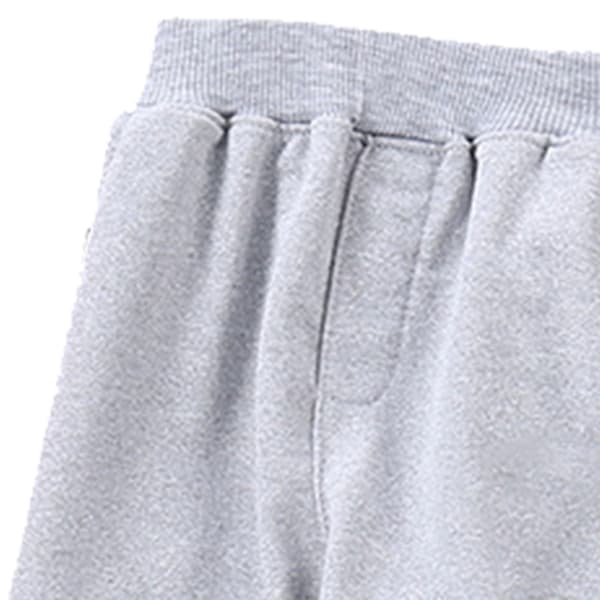 Mjukisbyxor för barn, elastisk midja, lös passform, unisex, avslappnade långbyxor med sidfickor, grå 80