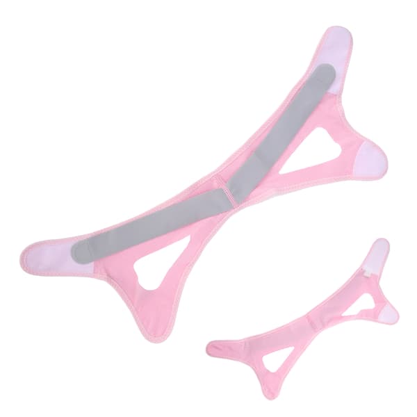 Forhindre munnpusting ansiktslankende stropp dobbelthake-reduserende V-ansiktslankende belte (rosa)L