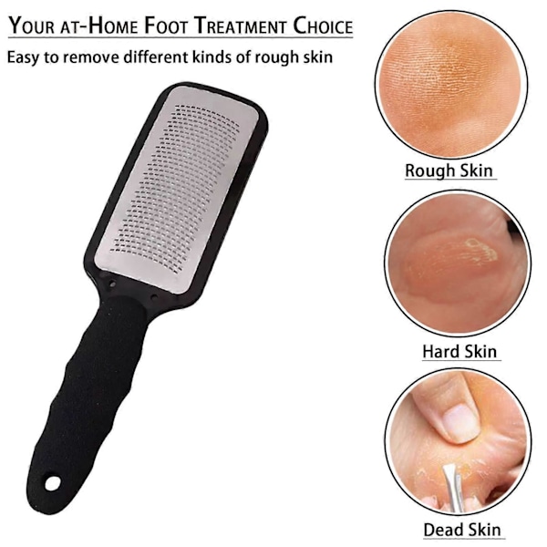 Hard Hudfjerner Fotfiler, Fot Skrape Hard Hudfjerner, Rustfritt Stål Fot Callus Remover Fot Rivjern for Død Hud, Hard Hud, Tøff Hud, Pe