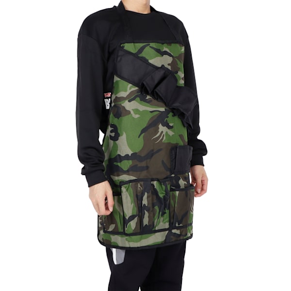 Monitoiminen taskullinen esiliina 600D Oxford-kangasta Camouflage-piknik-grilliesiliinat Vedenpitävä sotilasvihreä