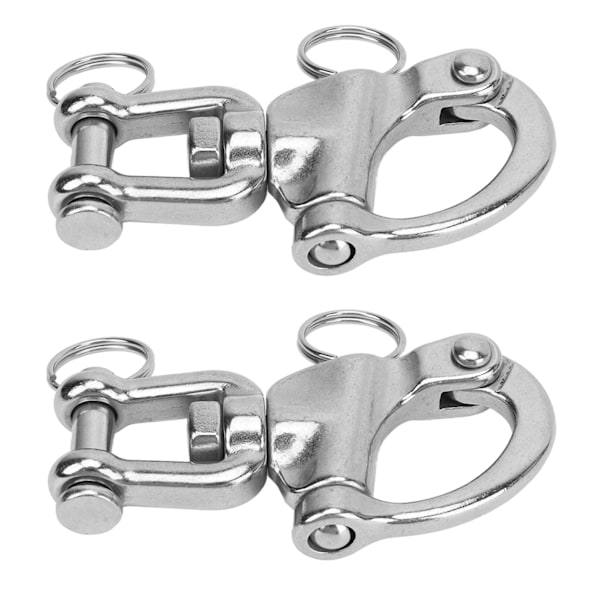 2 stk. Snap Shackle 316 Rustfritt Stål Hurtigutløsning Høy Styrke Universal for Seilskuterigging 87mm