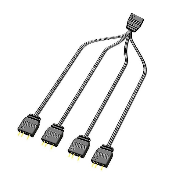 1 - 4 Porttia Argb Led -liitin 3-nastainen 5 V:n johdon jatkokaapeli Y-jakaja 33 cm