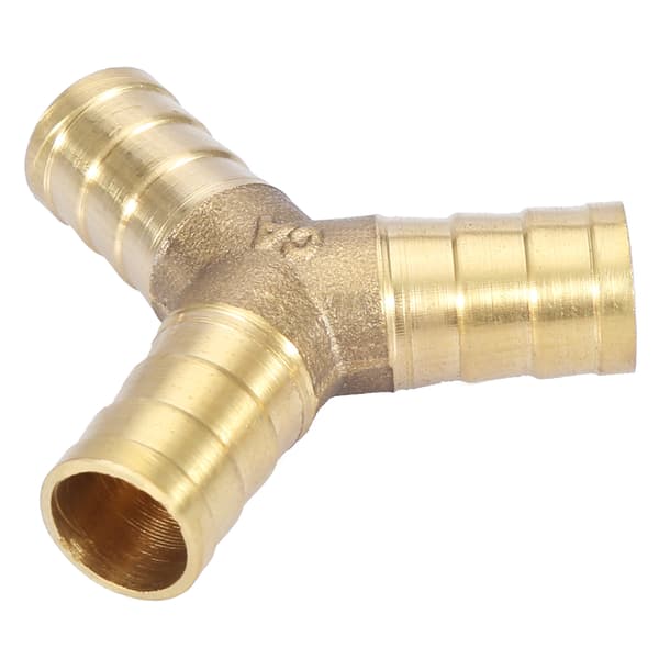 Mässing Y 3-vägs slanganslutning med hullingar för luft, vatten, gas OD (12mm, 2st)
