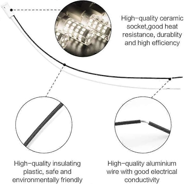 25 Stk. G4 Pæreholder Lampesokler Keramisk Base Med 20CM Teflon Tråd G4 Halogen Sokler til Kvarts Halogen Lamper LED Lampe Glødelampe