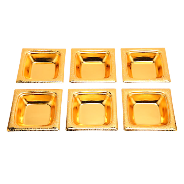 6 st Retro Guld Stapelbara Rostfria Dippskålar Kryddskålar Såsskålar för Sallad Dessert Tårta Godis