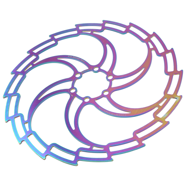 Rustfrit stål galvaniseringsfarve Blændende hul Ultralet cykelskivebremse Cykeltilbehør203MM