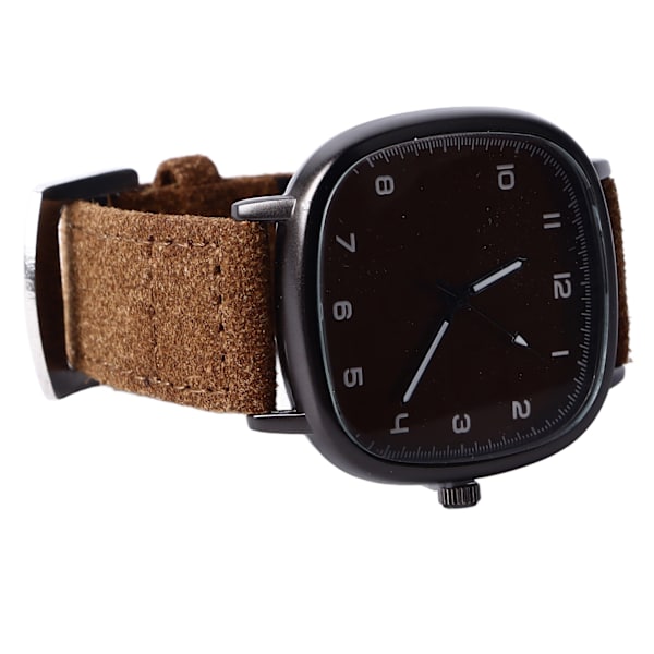 Herre Quartz Ur Quadrate Formet Nøjagtig Tid PU Læderrem Ur Til Daglig Brug Kaffe