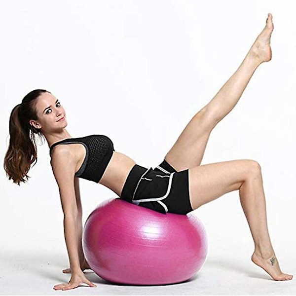 Träningsboll, Yogabollstol med Snabbpump, Stabilitetsboll för Förlossning & Styrketräning & Fysioterapi, Rosa