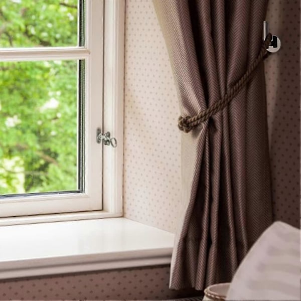 Metall Gardinhållare, Gardinhållare för Draperier, Väggmonterade Gardinband Gardinhooks