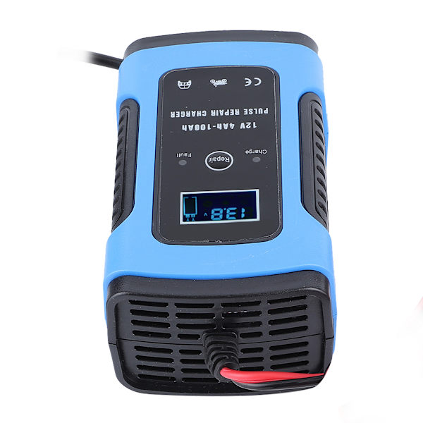 12V 6A Pulserande batteriladdare med lågbrusfläkt för bilmotorcykel 100‑240VUS-kontakt